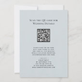 Invitation Dusty Blue QR Code Tout en un Mariage moderne (Dos)
