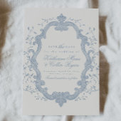 Invitation Dusty Blue Rococo Save The Date Card