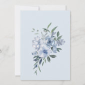 Invitation Dusty Blue Romantic Floral Enregistrer la date (Dos)