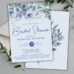 Invitation Dusty Blue Romantic Floral Fête des mariées<br><div class="desc">Dusty bleu romantique floral sur le bleu clair nuptiale douche fleurie nuptiale invitations douche nuptiale. Nom,  date et information de la Personnaliser.</div>