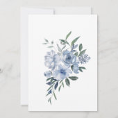 Invitation Dusty Blue Romantic Floral Fête des mariées (Dos)