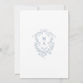 Invitation Dusty Blue Romantic French Floral Wedding  (Dos)