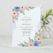 Invitation Dusty Blue Romantic Spring Wedding (Debout devant)
