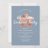 Invitation Dusty Blue Rose Gold Star Cocktail Party (Devant)
