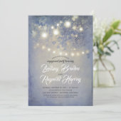 Invitation Dusty Blue Rustic Country Engagement Party (Debout devant)