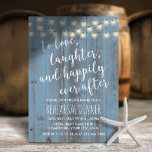 Invitation Dusty Blue Rustic Grange Mariage Dîner de répétiti<br><div class="desc">Rustic String Lights Dusty Blue Barn Mariage de répétition Invitations.</div>