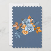 Invitation Dusty Blue & Rusty Peony Floral Enregistrer La Car (Dos)