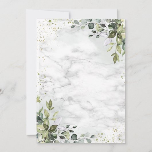 Invitation Dusty Blue Sage Green Botanical Green Mariage (Dos)