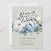 Invitation Dusty Blue Sage Green Bridal Brunch Bubbly (Devant)