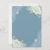 Invitation Dusty Blue Sage Green Floral Lace Mariage musulman (Dos)