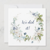 Invitation Dusty Blue Sage Green Winter Floral Réception Seul (Devant)