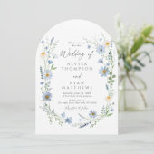 Invitation Dusty Blue Sage Wildflower Floral Wedding (Debout devant)