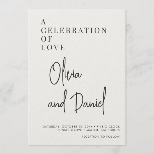 Invitation Dusty Blue Script Photo QR Code Wedding (Devant)