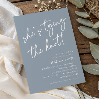 Invitation Dusty Blue She's Tying the Knot Bridal Shower