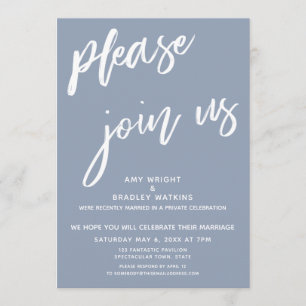 Invitation Dusty Blue S'Il Vous Plaît Rejoignez-Nous Après La