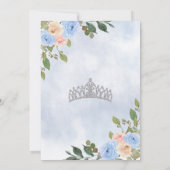 Invitation Dusty Blue Silver Floral Princess Quinceañera (Dos)
