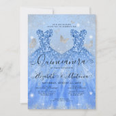 Invitation Dusty Blue Silver Parties scintillant Gown Twin Qu (Devant)