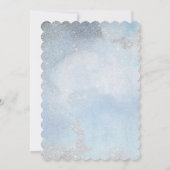 Invitation Dusty Blue Silver Parties scintillant Princesse Qu (Dos)