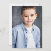 Invitation Dusty Blue Silver Première Sainte Communion Photo (Dos)