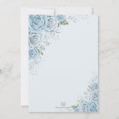 Invitation Dusty Blue Silver Sweet 16 Butterfly Anniversaire (Dos)