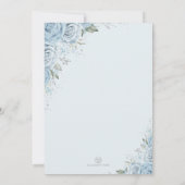 Invitation Dusty Blue Silver Sweet sixteen 16e anniversaire (Dos)