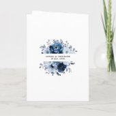 Invitation Dusty Blue Slate Navy Floral Botanal Mariage (Dos)
