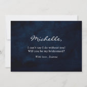 Invitation Dusty Blue Slate Navy Serez-vous ma demoiselle d'h (Dos)