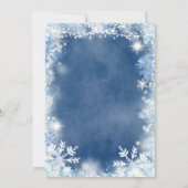 Invitation Dusty Blue Snowflake Boy Clothesline Baby Sprinkle (Dos)