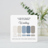 Invitation Dusty Blue Soft Linen Summer Wedding Palette Card (Debout devant)