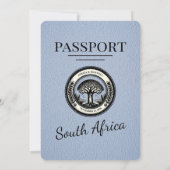 Invitation Dusty Blue South Africa Mariage de passeport (Dos)