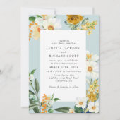 Invitation Dusty Blue Spring Garden Fleur sauvage mariage (Devant)