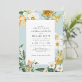 Invitation Dusty Blue Spring Garden Fleur sauvage mariage (Debout devant)