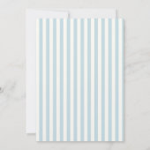 Invitation Dusty Blue Stripes Elégant Baby shower Garçon Vint (Dos)