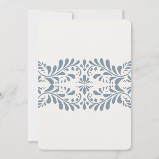 Invitation Dusty Blue Talavera Tile Fiesta Enregistrer la dat (Dos)