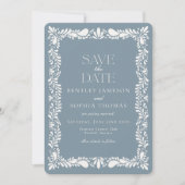 Invitation Dusty Blue Talavera Tile Fiesta Enregistrer la dat (Devant)