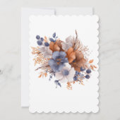 Invitation Dusty Blue Terracotta Aquarelle Mariage élégant (Dos)