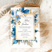 Invitation Dusty Blue Terracotta Boho Chic Elegant Wedding