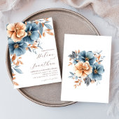 Invitation Dusty Blue Terracotta Garden Mariage élégant