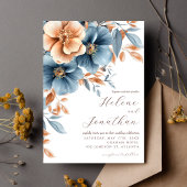 Invitation Dusty Blue Terracotta Garden Mariage élégant