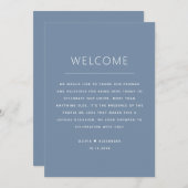 Invitation Dusty Blue Timeline & Welcome | Wedding Itinerary  (Devant / Derrière)