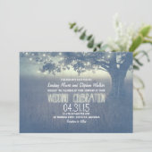 Invitation Dusty Blue Tree Rustic Mariage extérieur (Debout devant)