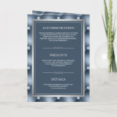 Invitation Dusty Blue Tufted Motif QR Code Musulman Mariage (Dos)