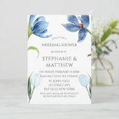 Invitation Dusty Blue Tulip Aquarelle Peony Wedding shower (Debout devant)