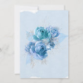 Invitation Dusty Blue Turquoise Silver Peony Wedding shower (Dos)