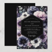 Invitation Dusty Blue Twilight Bloom Wedding (Devant / Derrière)