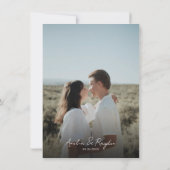 Invitation Dusty Blue Typographie Script Photo QR Code Mariag (Dos)