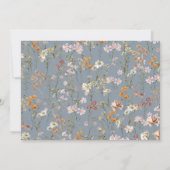 Invitation Dusty Blue Un Petit Baby shower Photo Fleur sauvag (Dos)