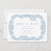 Dusty Blue Vintage Baroque Floral Enregistrer la d