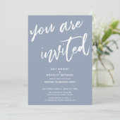 Invitation Dusty Blue Vous Êtes Invité Mariage Réception (Debout devant)