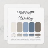 Invitation Dusty Blue Warm Taupe Fall Wedding Palette Card (Devant / Derrière)